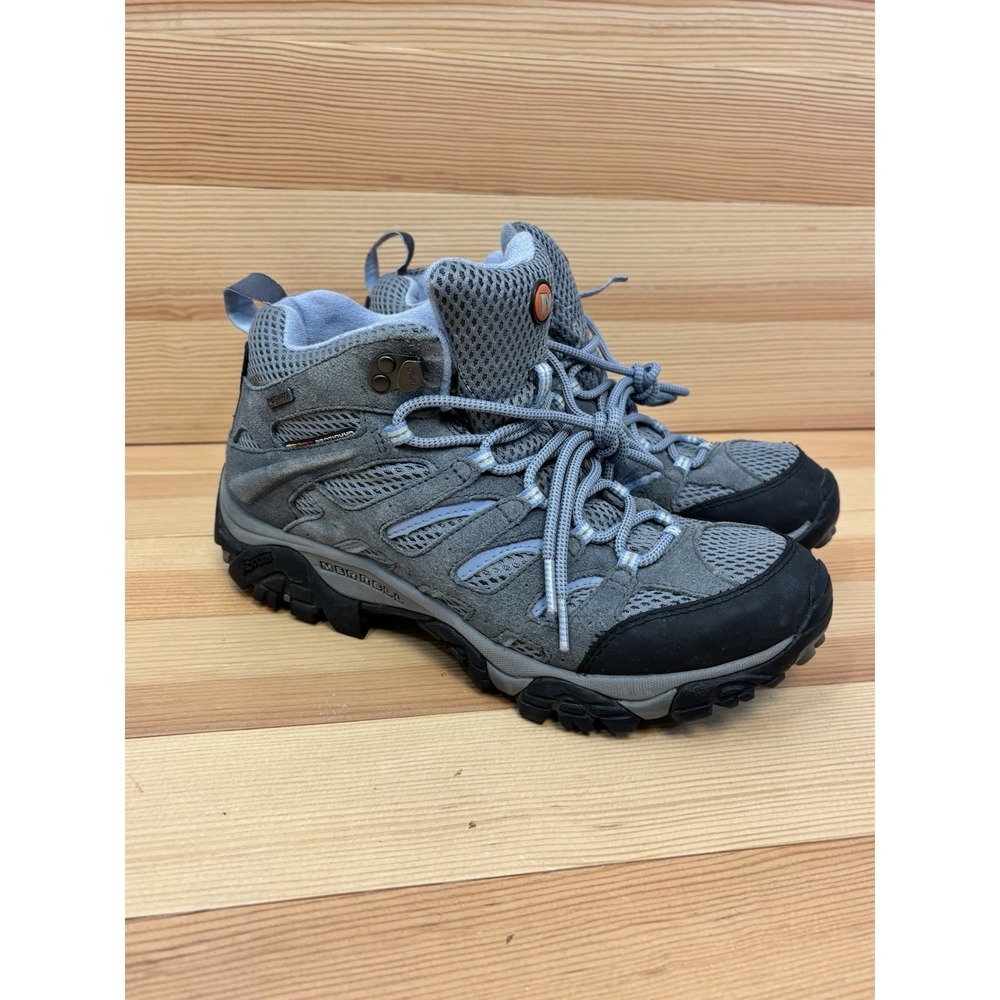 Merrell Moab Mid Waterproof Hiking Boots Grey Periwinkle J88792 Womens Size 10